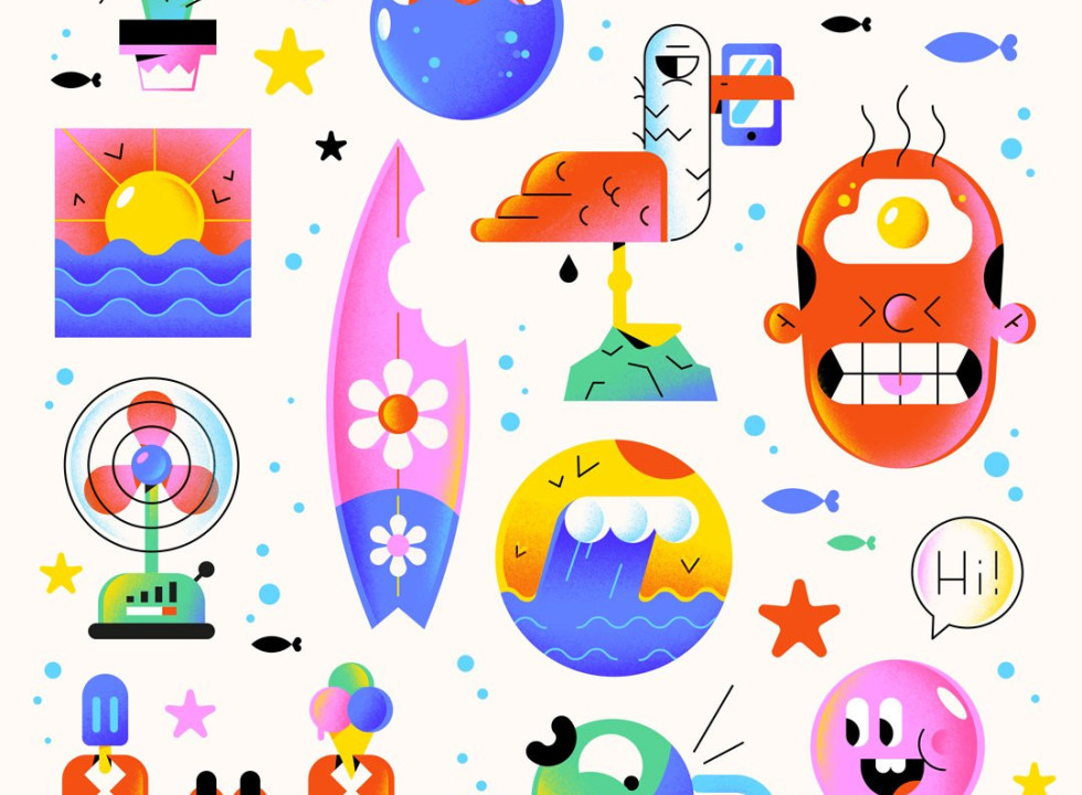 Enisaurus Summer Vibes Illustration