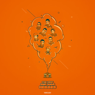 Illustration by Samuel Carter Mensah featuring hiphop figures in smoke above a boombox