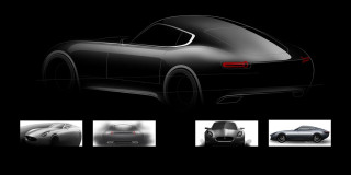 Jaguar E-type Concept by László Varga, sleek car design with red tail lights