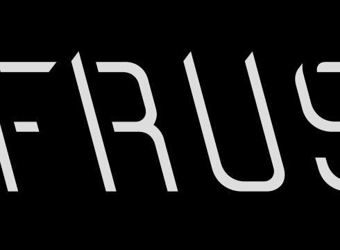 Frustro typeface design by Martzi Heged?s showing angular geometric letters FRU