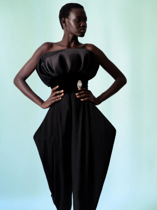 Vivienne Balla photography of model in structured black dress