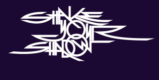 Intricate white lettering reading 'Shake Your Snow' by Áron Jancsó