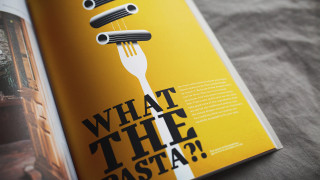 Etrusco Pasta branding by Bart De Keyzer with text 'What the Pasta?!'