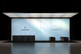 Compodium brand display with slogan 'Ease of mind for the work that matters most'