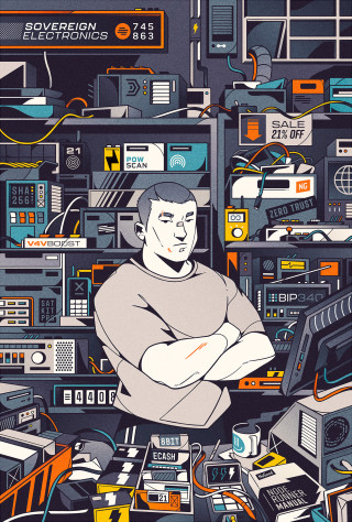 NoGood's The NoGood Book cover with a strong man surrounded by electronics and sale signs